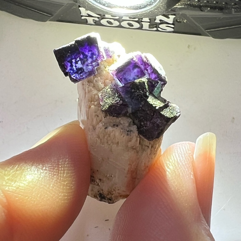 Green Purple Fluorite on Feldspar Erongo